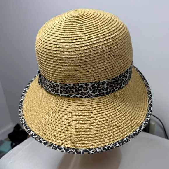 August Hat Company Straw Visor BallCap Beach Hat Animal Print - Picture 2 of 9